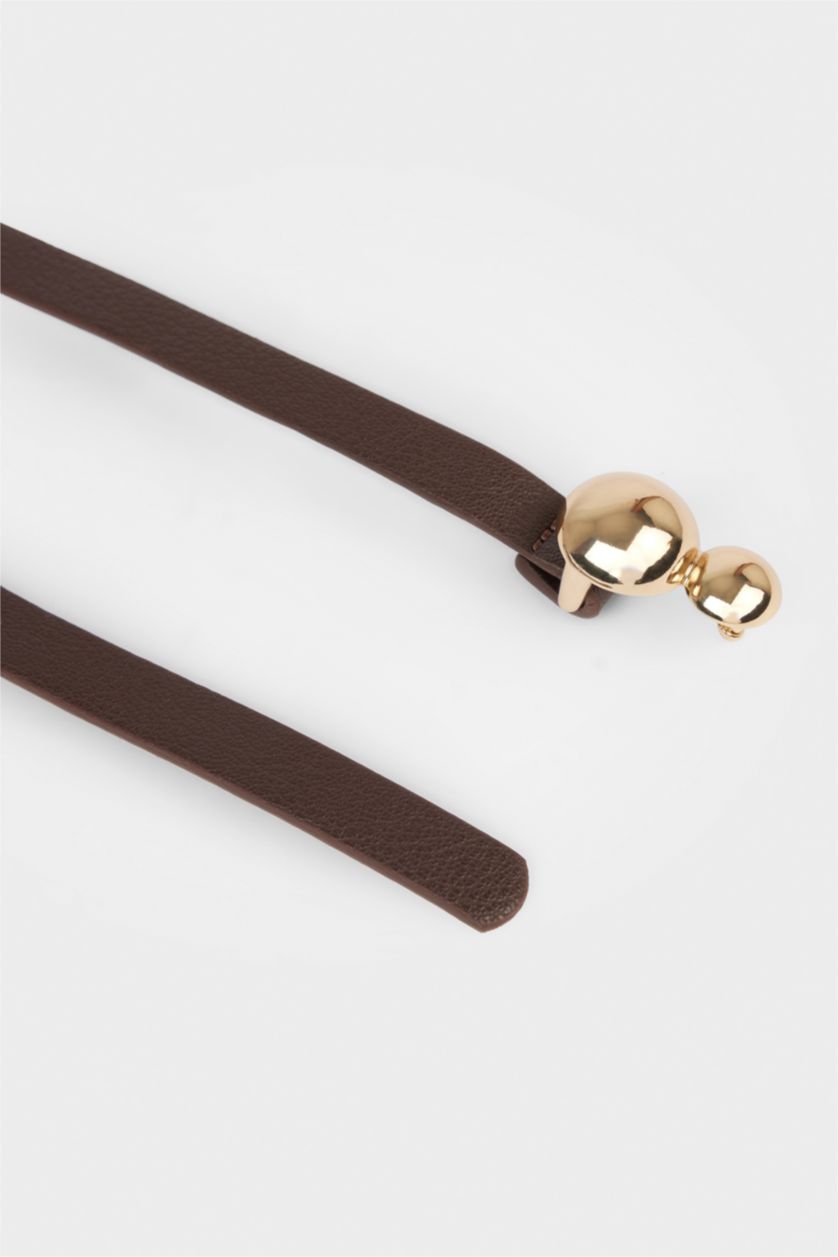 Kadın Kahve Kadın Suni Deri Elbise Kemeri