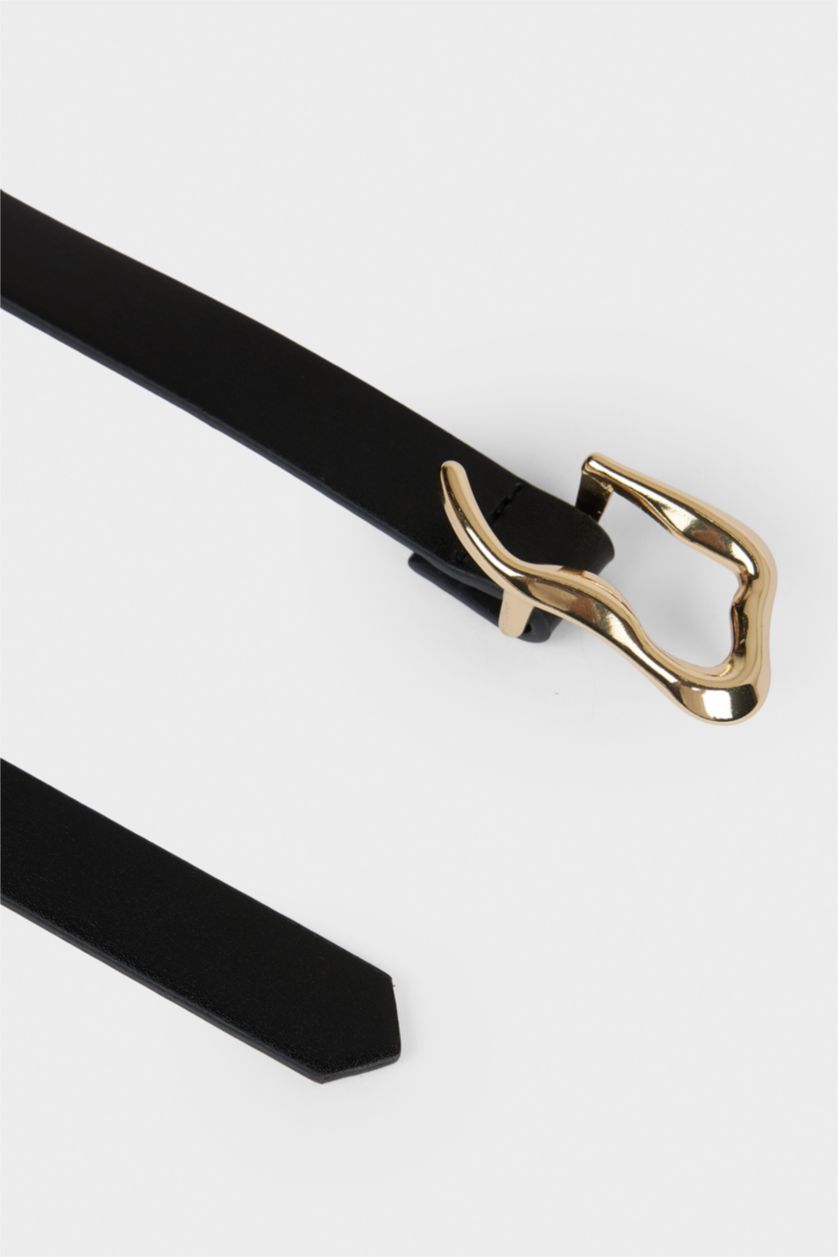 Kadın Siyah Kadın Suni Deri Elbise Kemeri