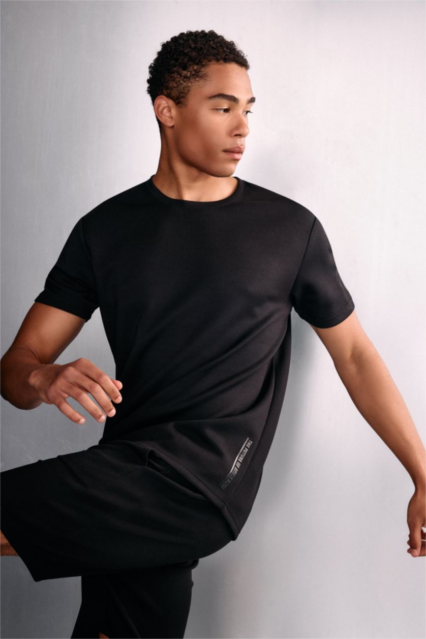 HOMME Noir T-shirt à manches courtes Coupe standard