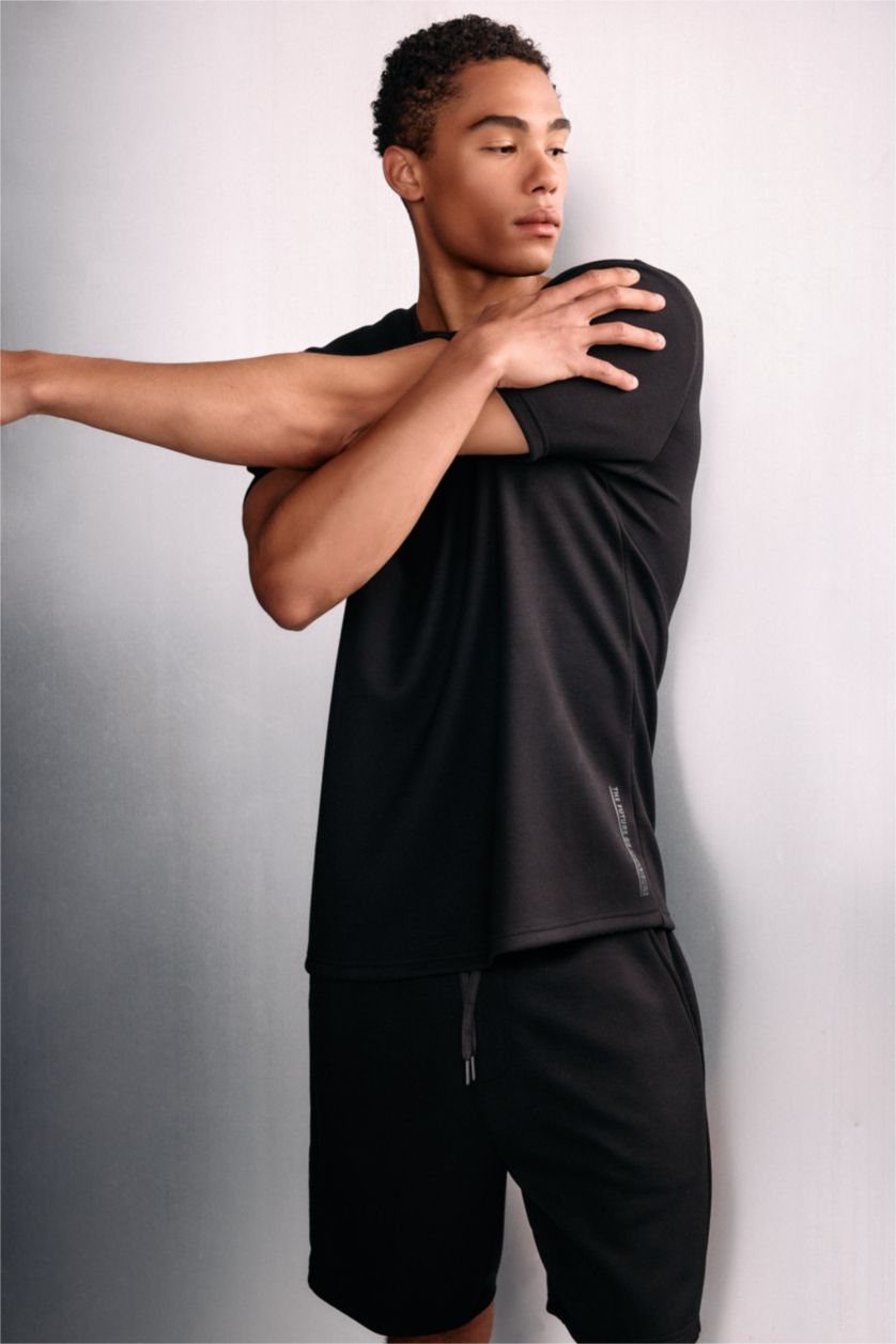 HOMME Noir T-shirt à manches courtes Coupe standard