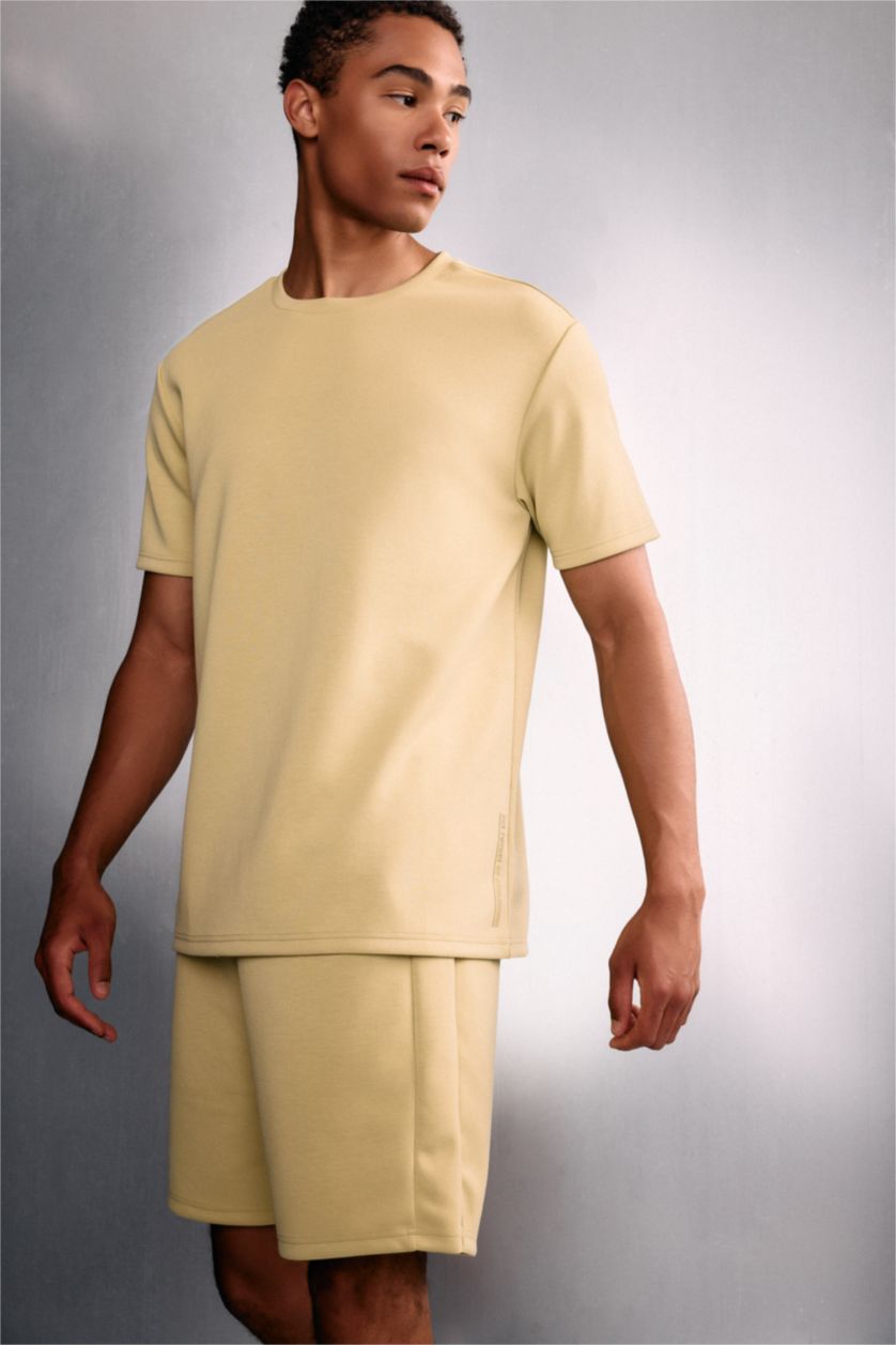MAN Light Green Standard Fit Side Printed Sports T-Shirt