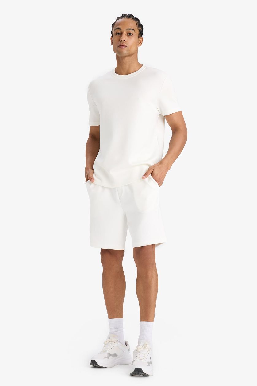 HOMME Écru Short de sport en modal Coupe standard de DeFactoFit