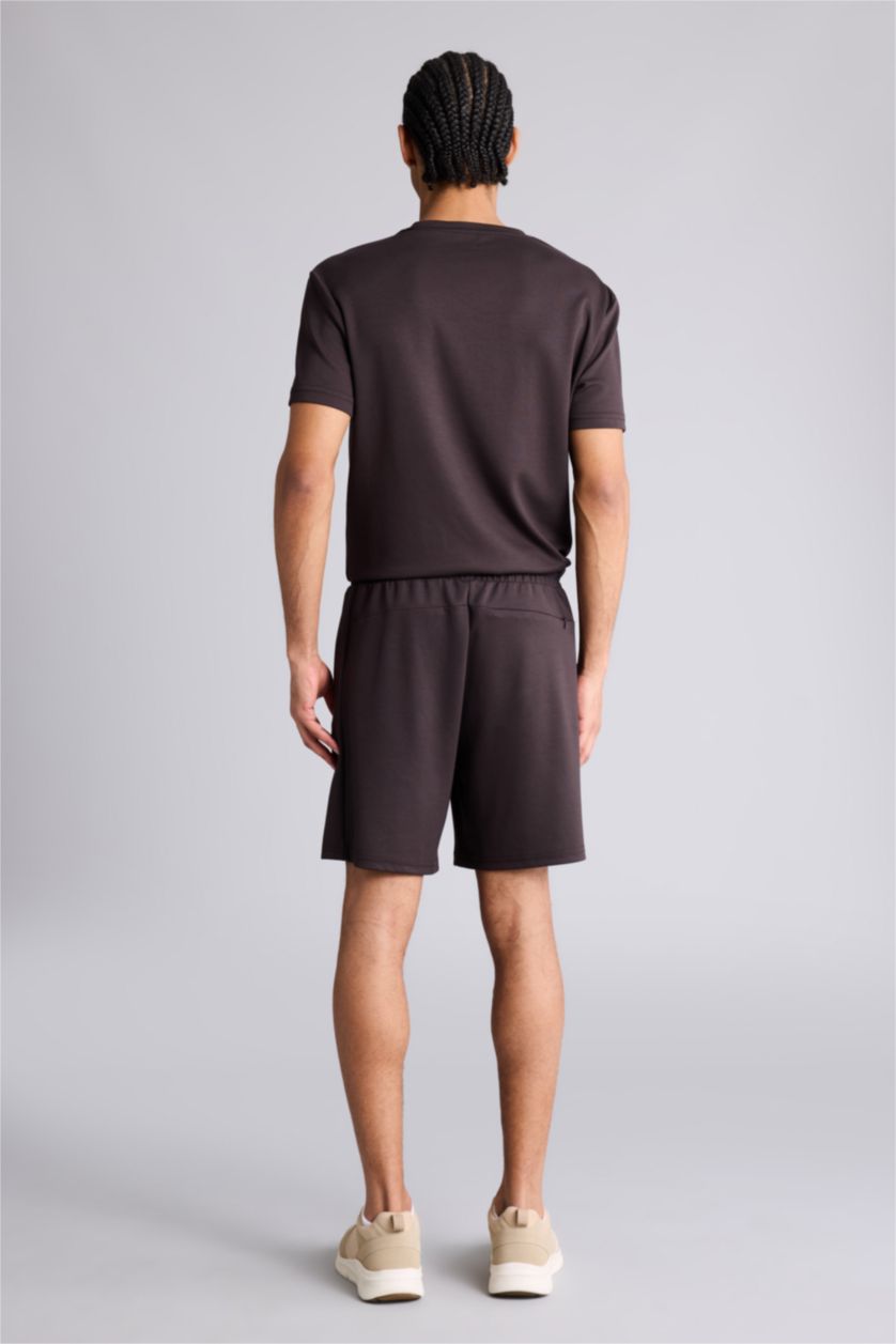 Erkek Kahve Sporcu Kısa Paça Modal Şort