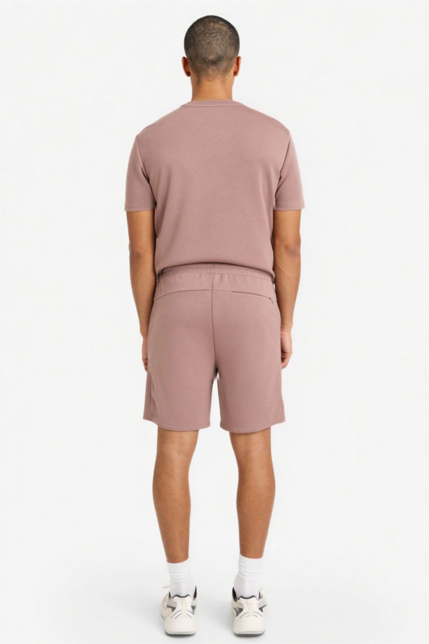 MAN Light Brown Standard Fit modal Printed Short Leg Shorts