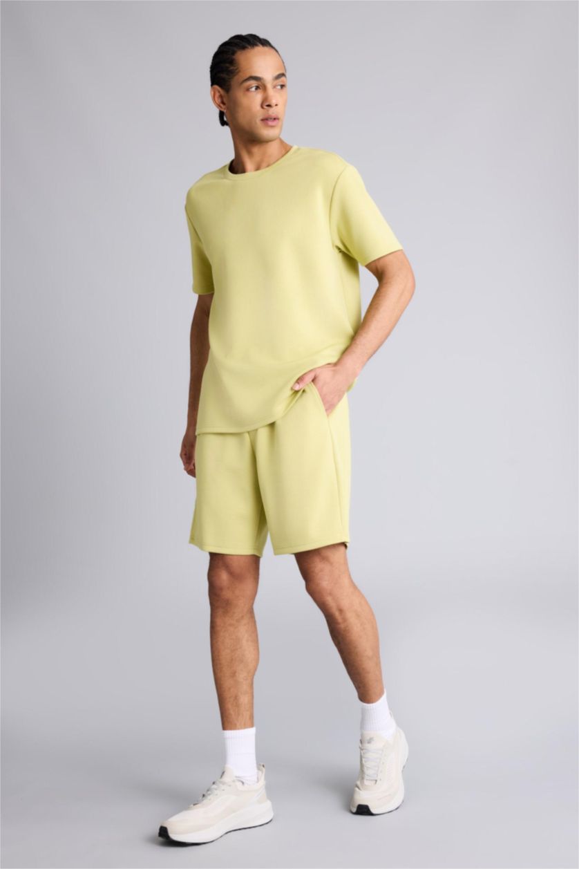 Men Light Green Standard Fit modal Printed Short Leg Shorts