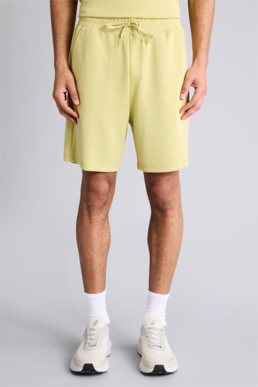 Men Light Green Standard Fit modal Printed Short Leg Shorts