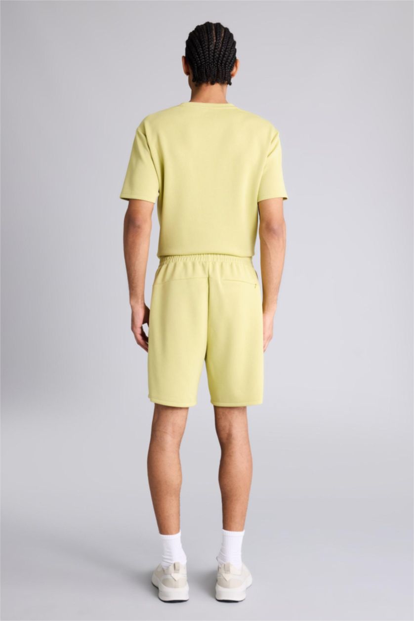 Men Light Green Standard Fit modal Printed Short Leg Shorts