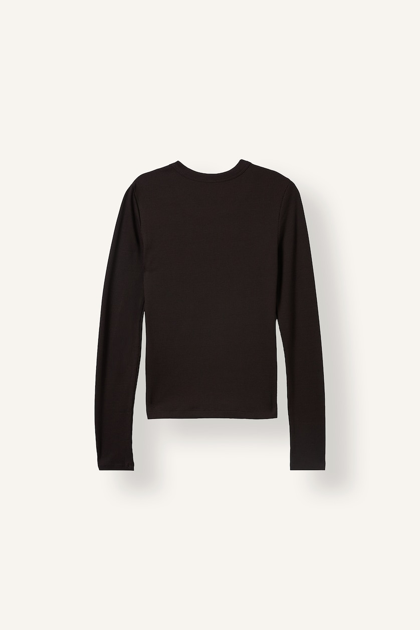 WOMAN Brown Slim Fit Camisole Long Sleeve T-Shirt