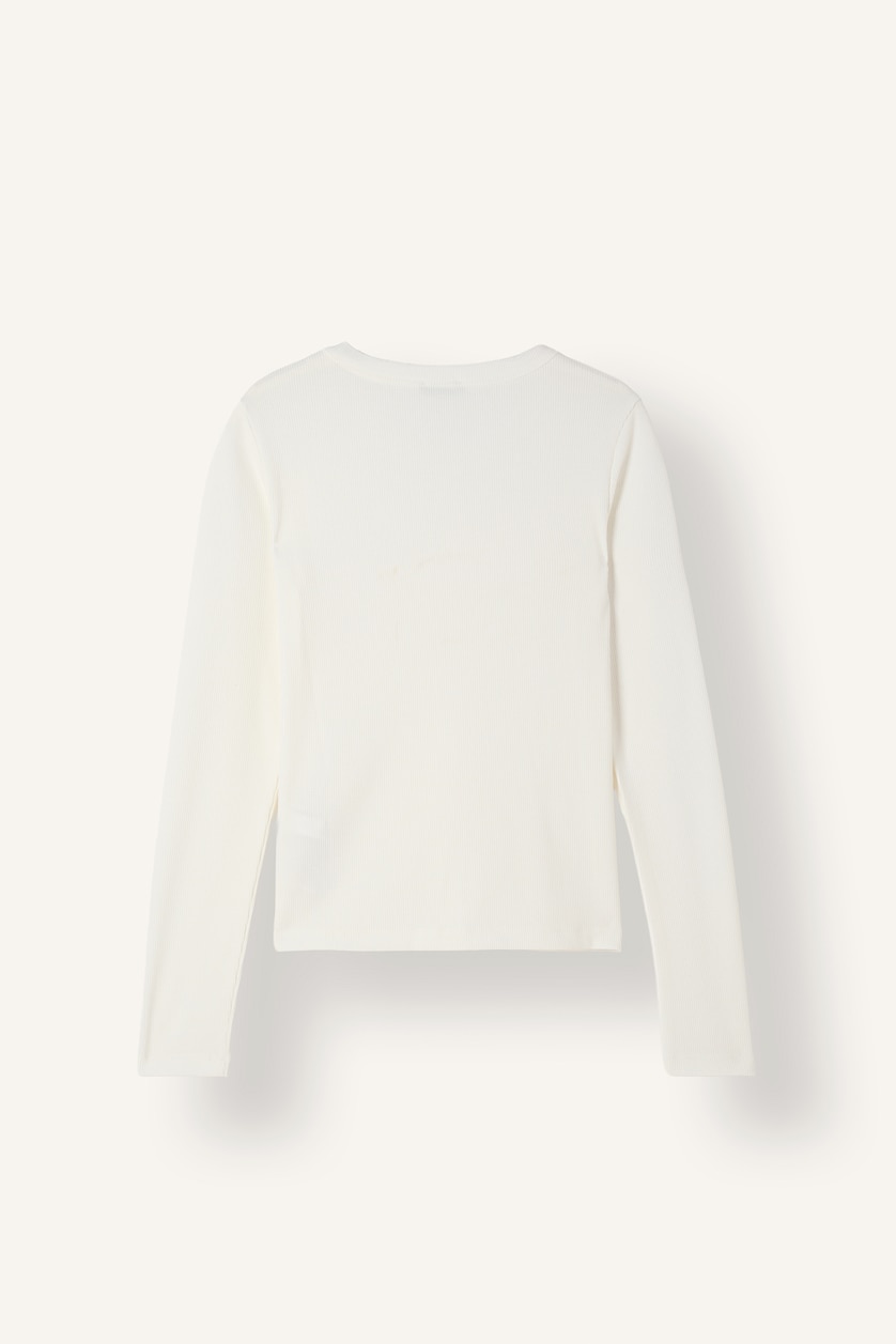 حريمي بيج فاتح Slim Fit Camisole Long Sleeve T-Shirt