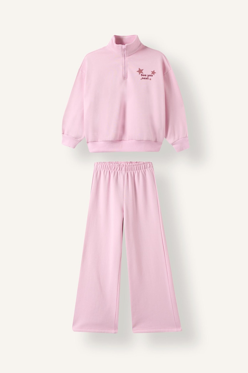Young Girls - Teen Girls Pink Woman 2 piece Slogan Set