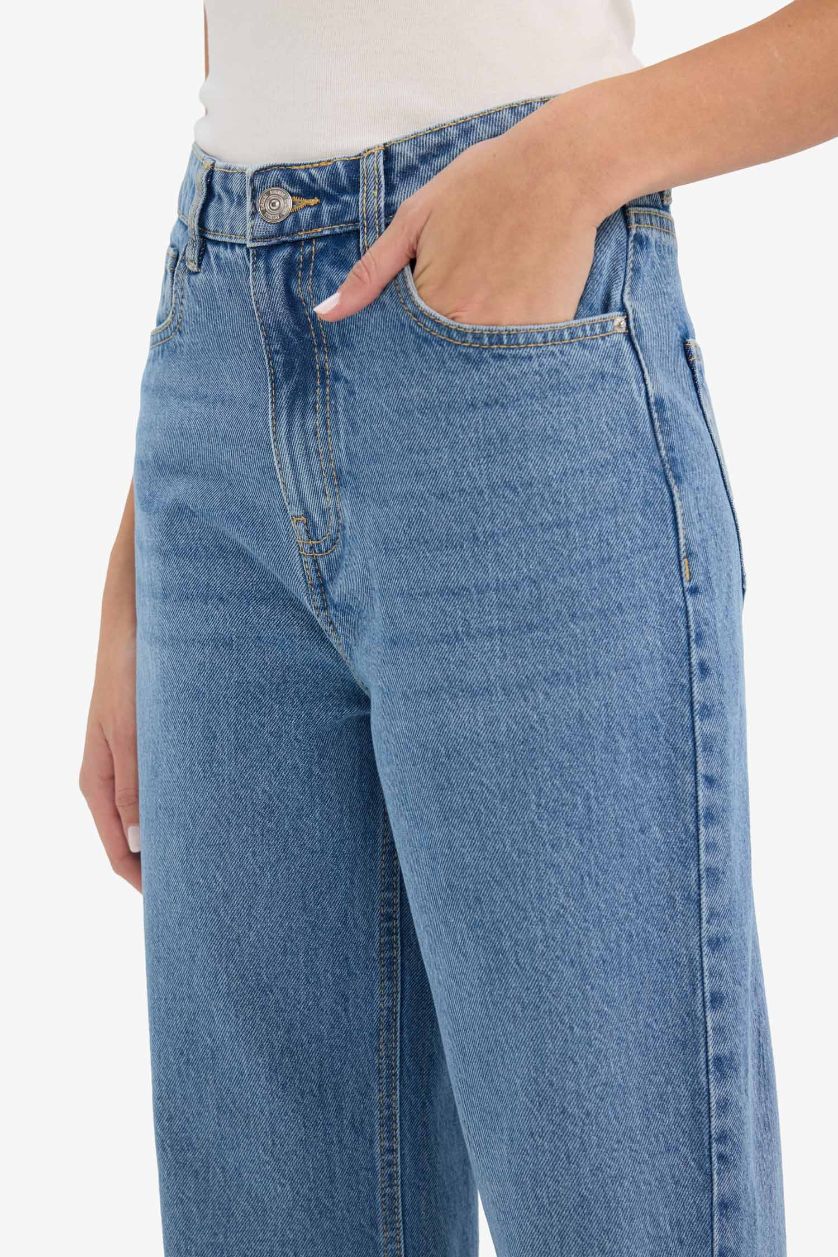 WOMAN Blue 90's Straight Fit High Neck Jeans