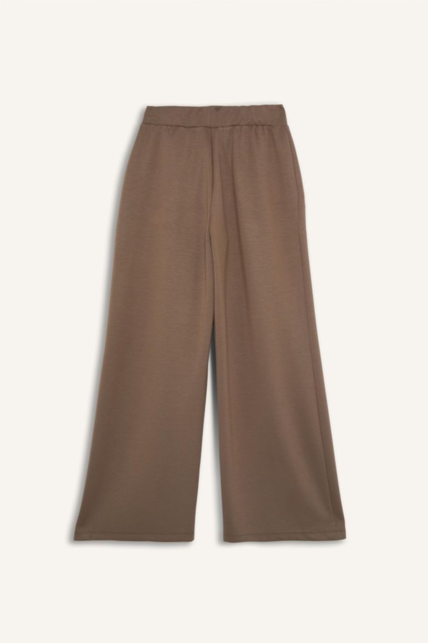 نساء بني فاتح بنطرون مودال نسيج مشروط وايد ليج من DeFactoFit