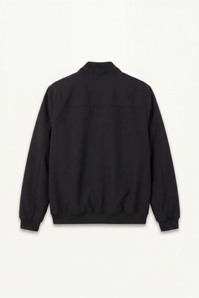 Men Black Zipper Puffer Jacket