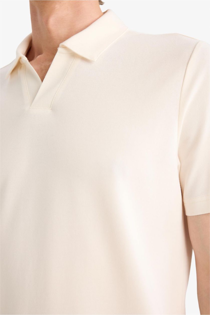 MAN Ecru Regular Fit Short Sleeve Polo Shirt