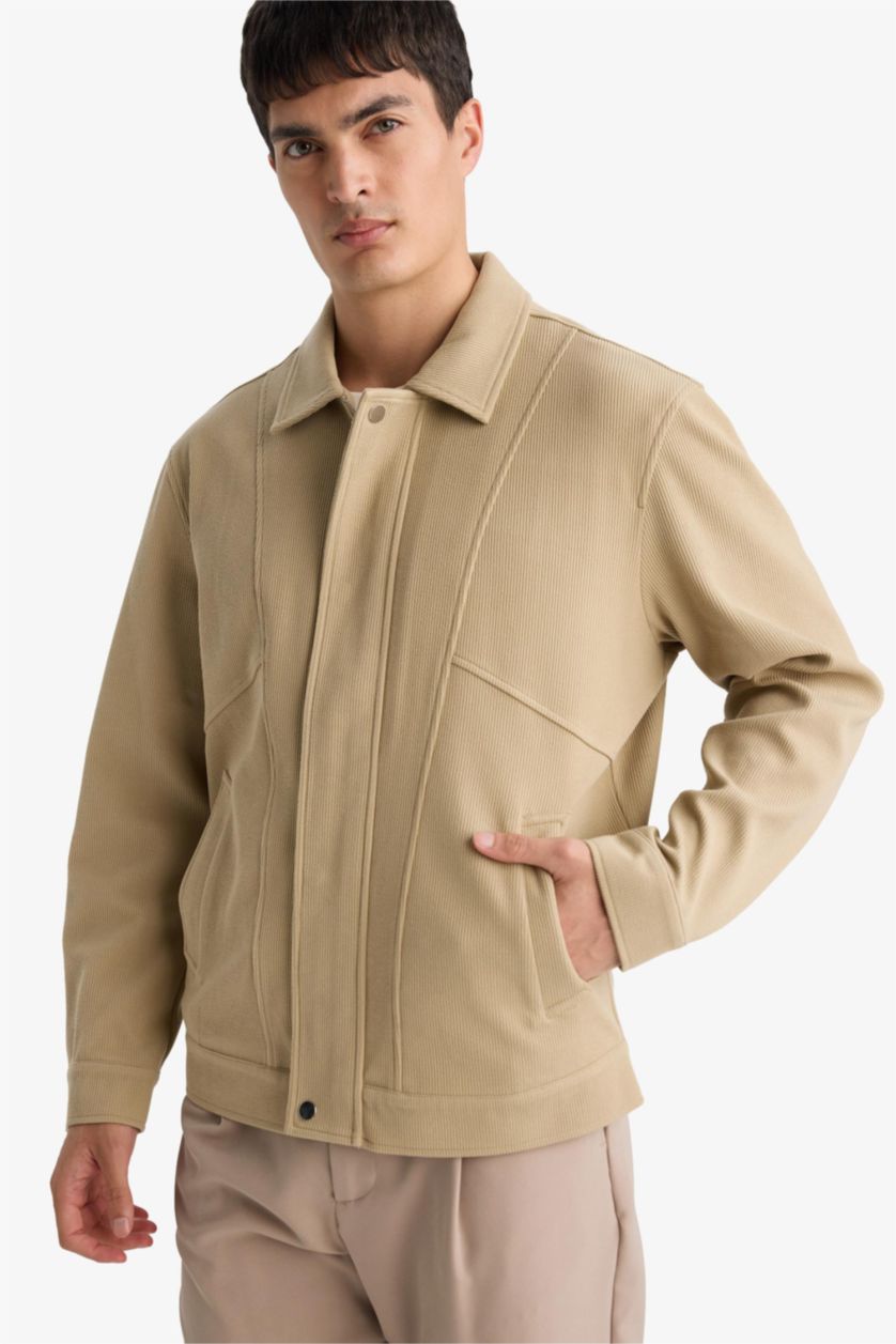 MAN Beige Regular Fit Puffer Jacket