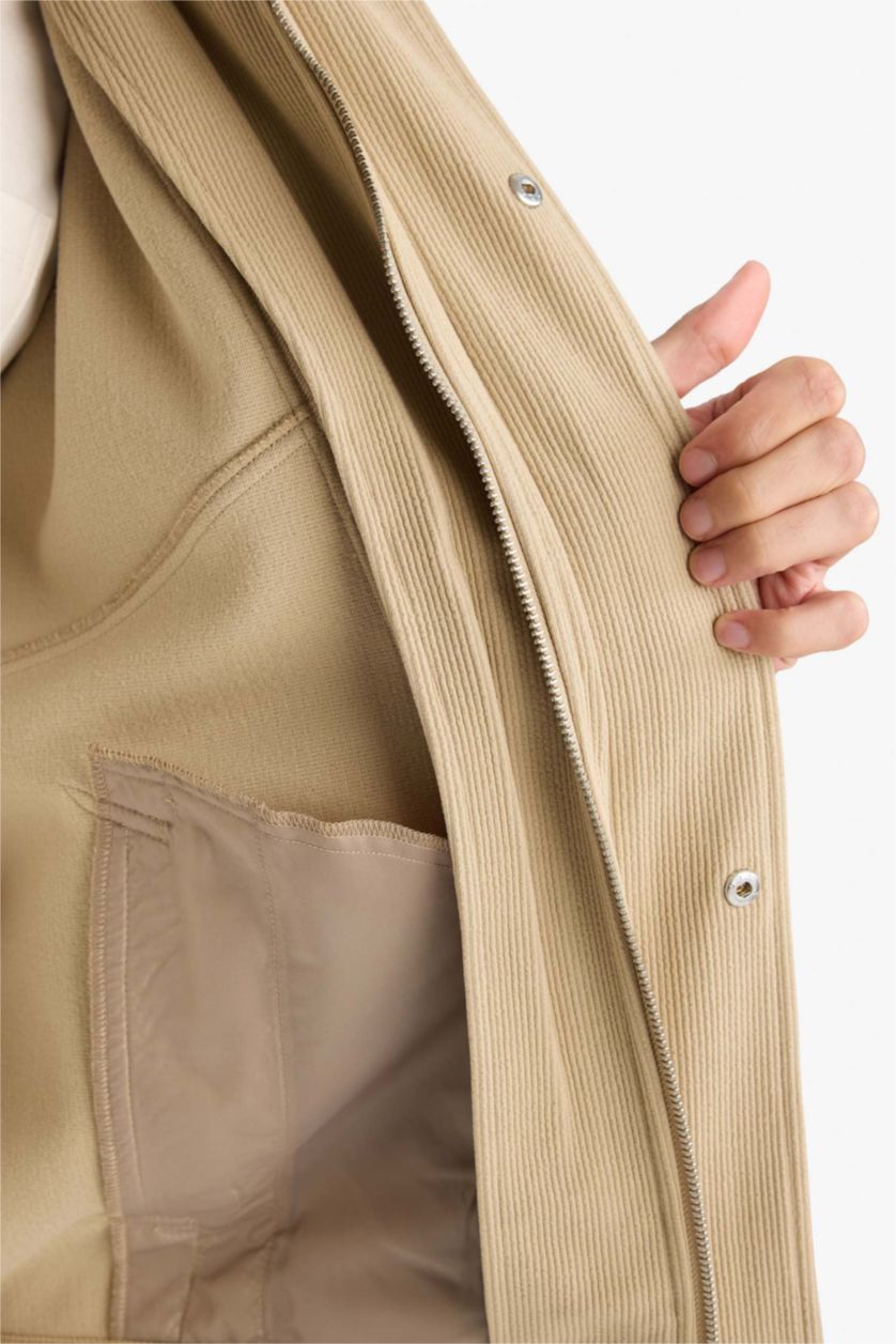 MAN Beige Regular Fit Puffer Jacket