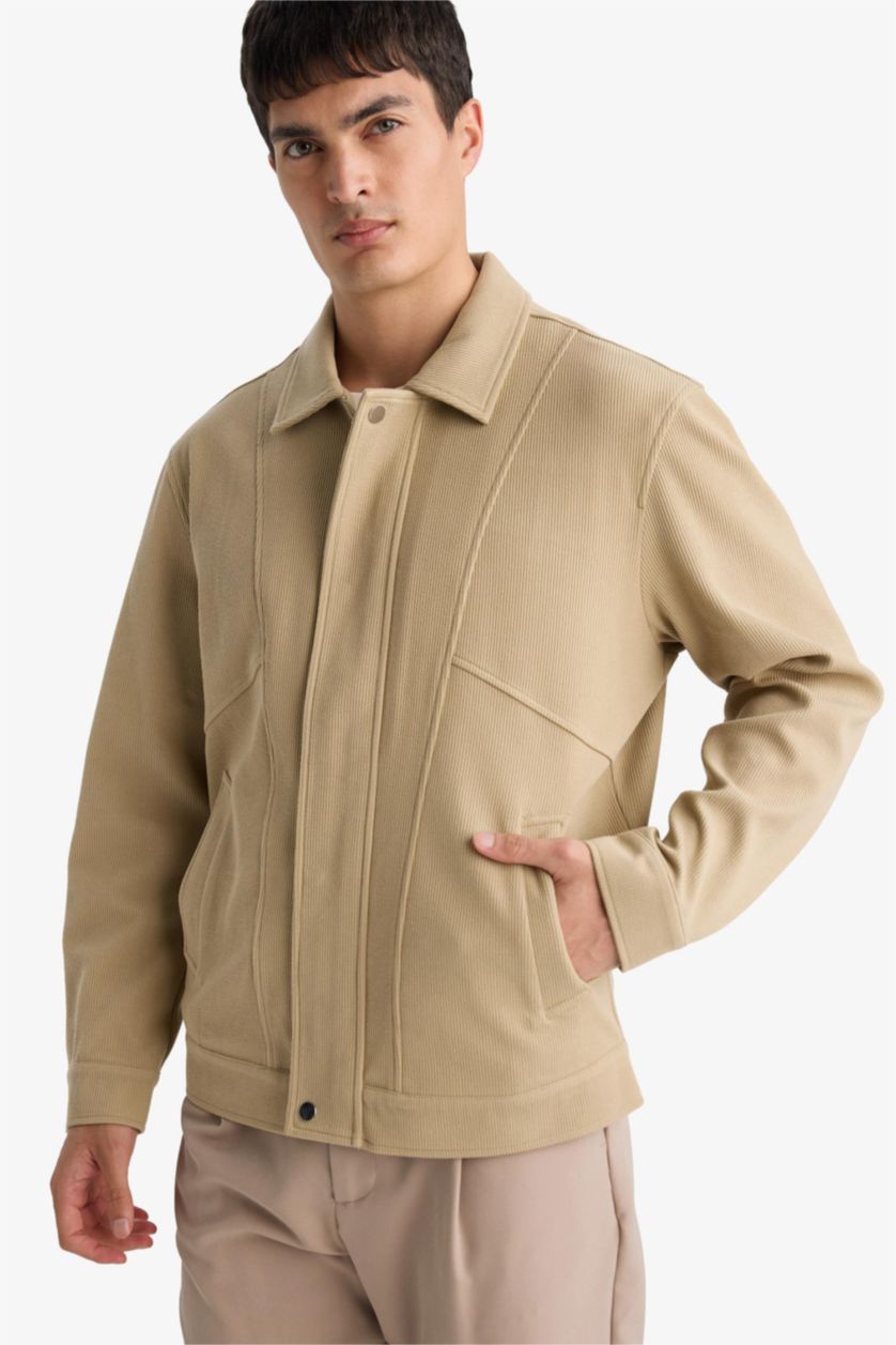 HOMME Beige Veste à col polo Coupe régulière