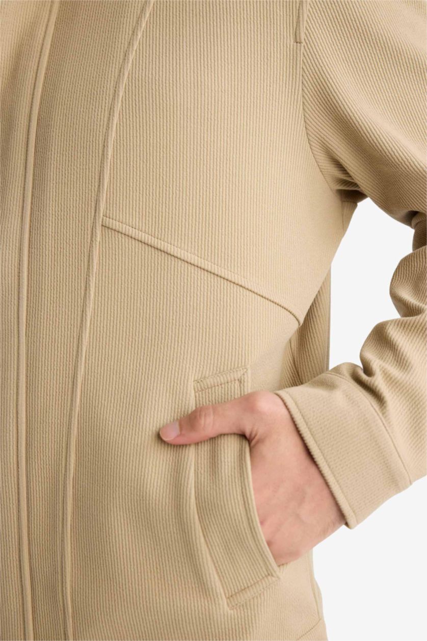 HOMME Beige Veste à col polo Coupe régulière