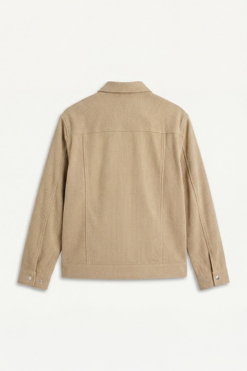 Men Beige Regular Fit Polo Collar Jacket