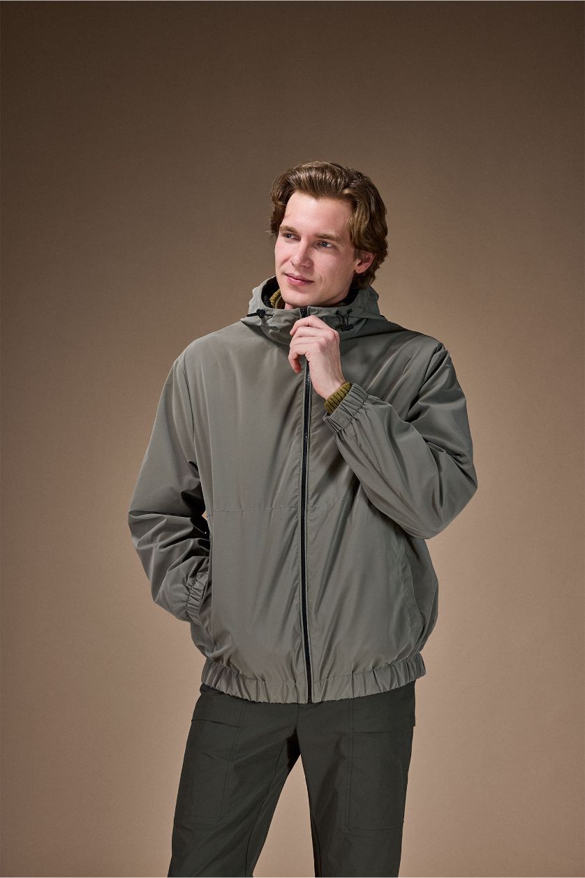 MAN Khaki Regular Fit Puffer Jacket