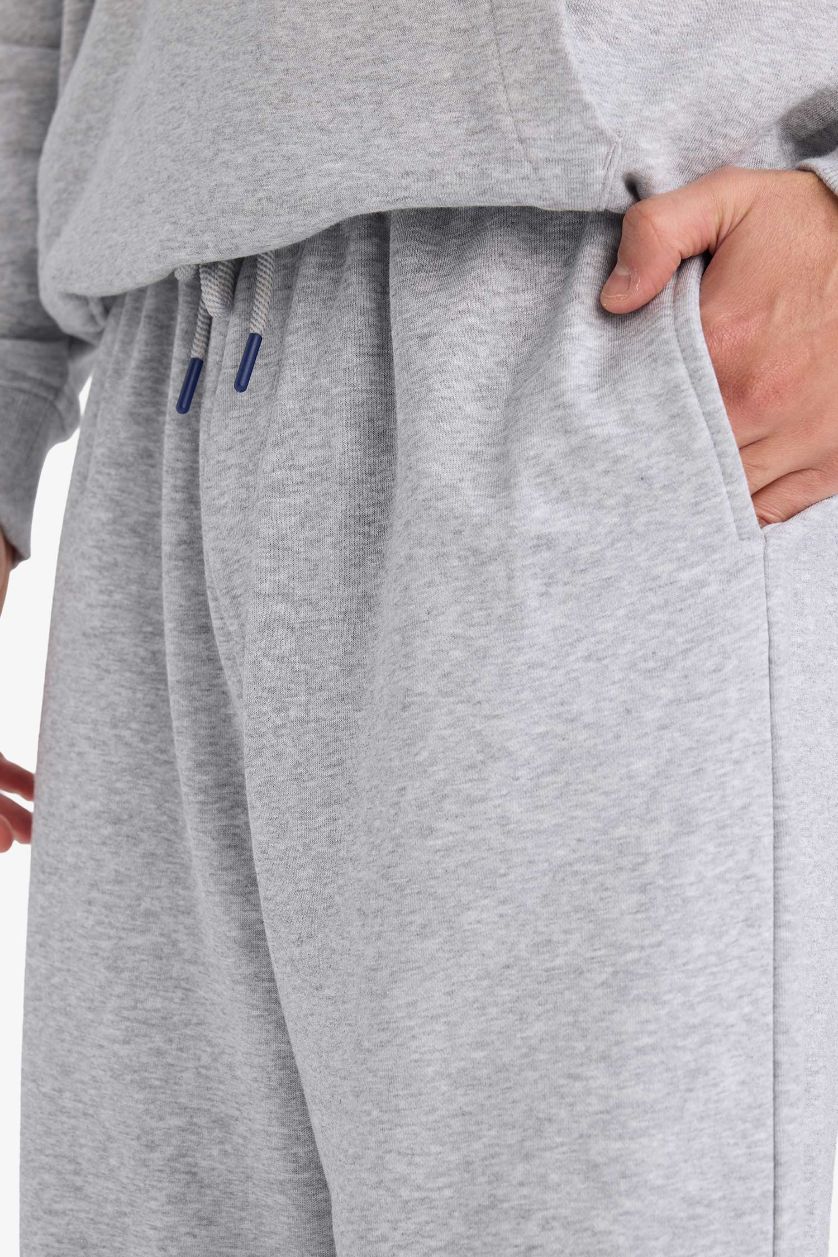 MAN Grey Melange Baggy Fit Wide Leg Trousers