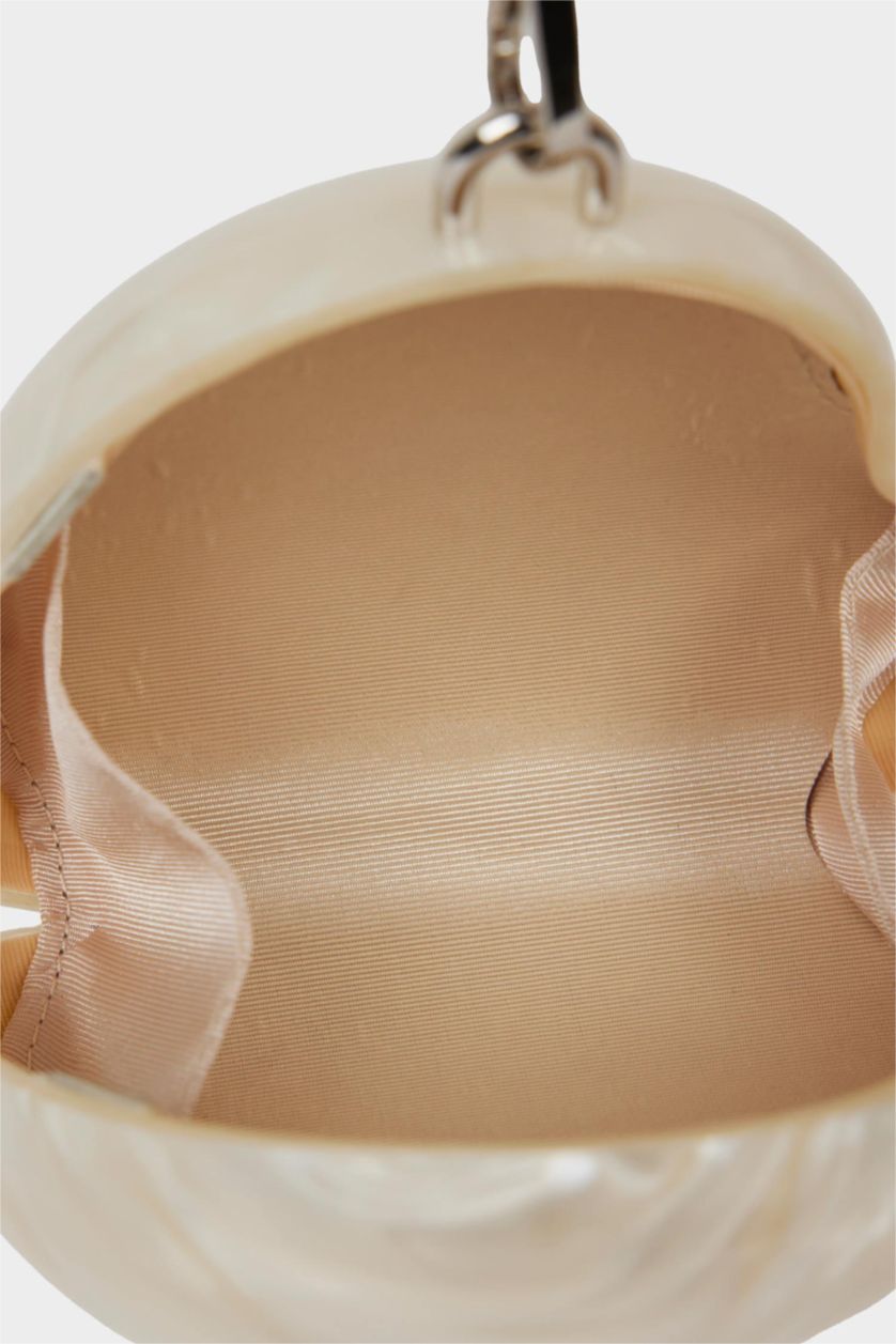 Kadın Beyaz DCEY x DeFacto Kadın Sedef Görünümlü Kalp El Çantası