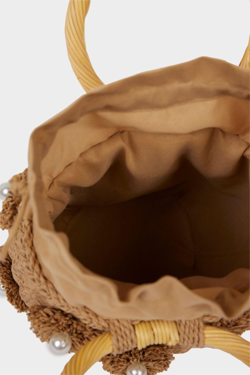 Kadın Kum DCEY x DeFacto Kadın Çiçekli Hasır El Çantası