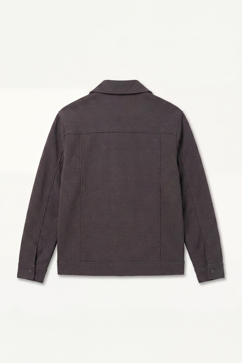 Men Anthracite Polo Neck Jacket