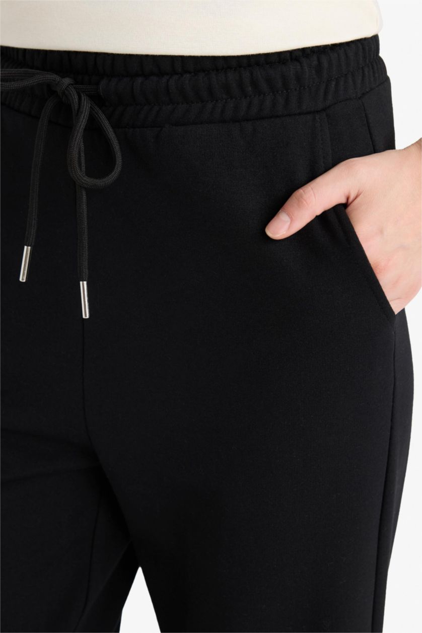 WOMAN Black jogger Thin Sweatshirt Fabric Trousers