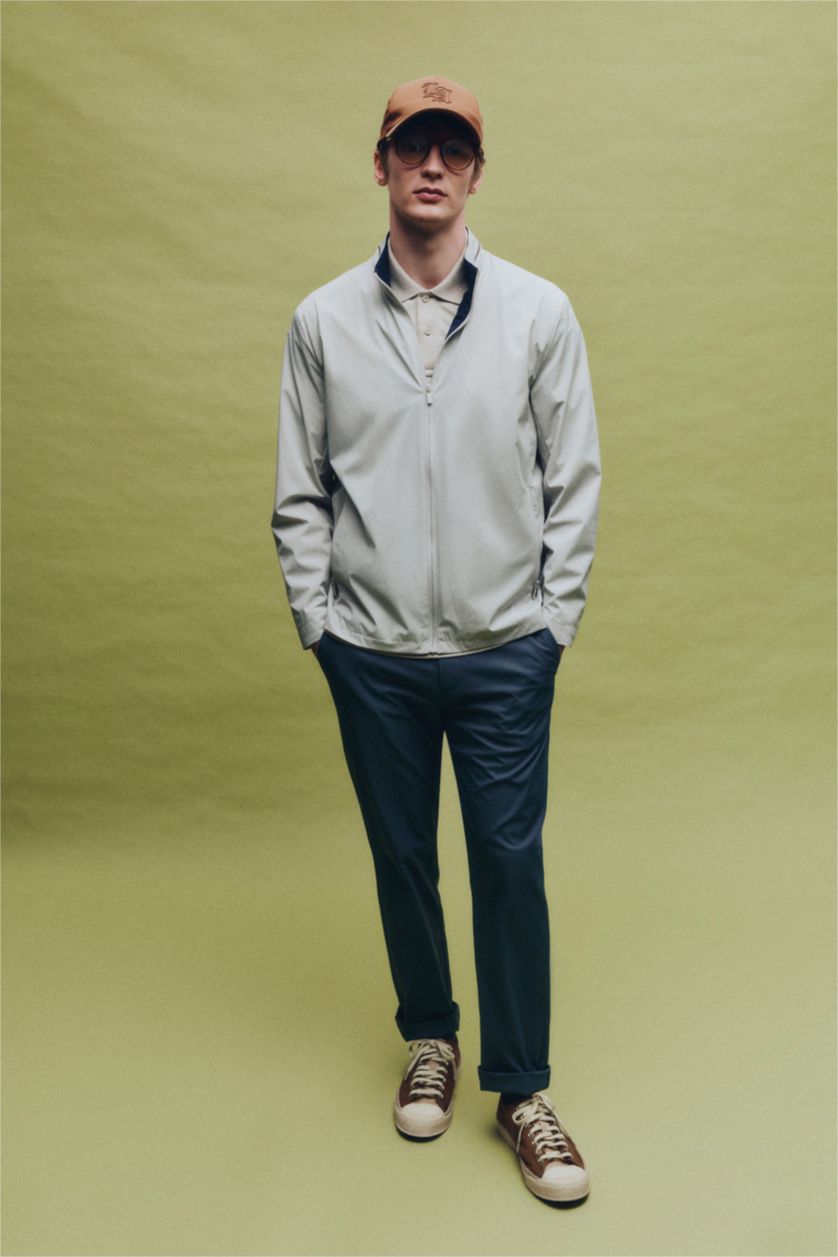 MAN Stone Regular Fit Turtle Neck Zip-Up Jacket