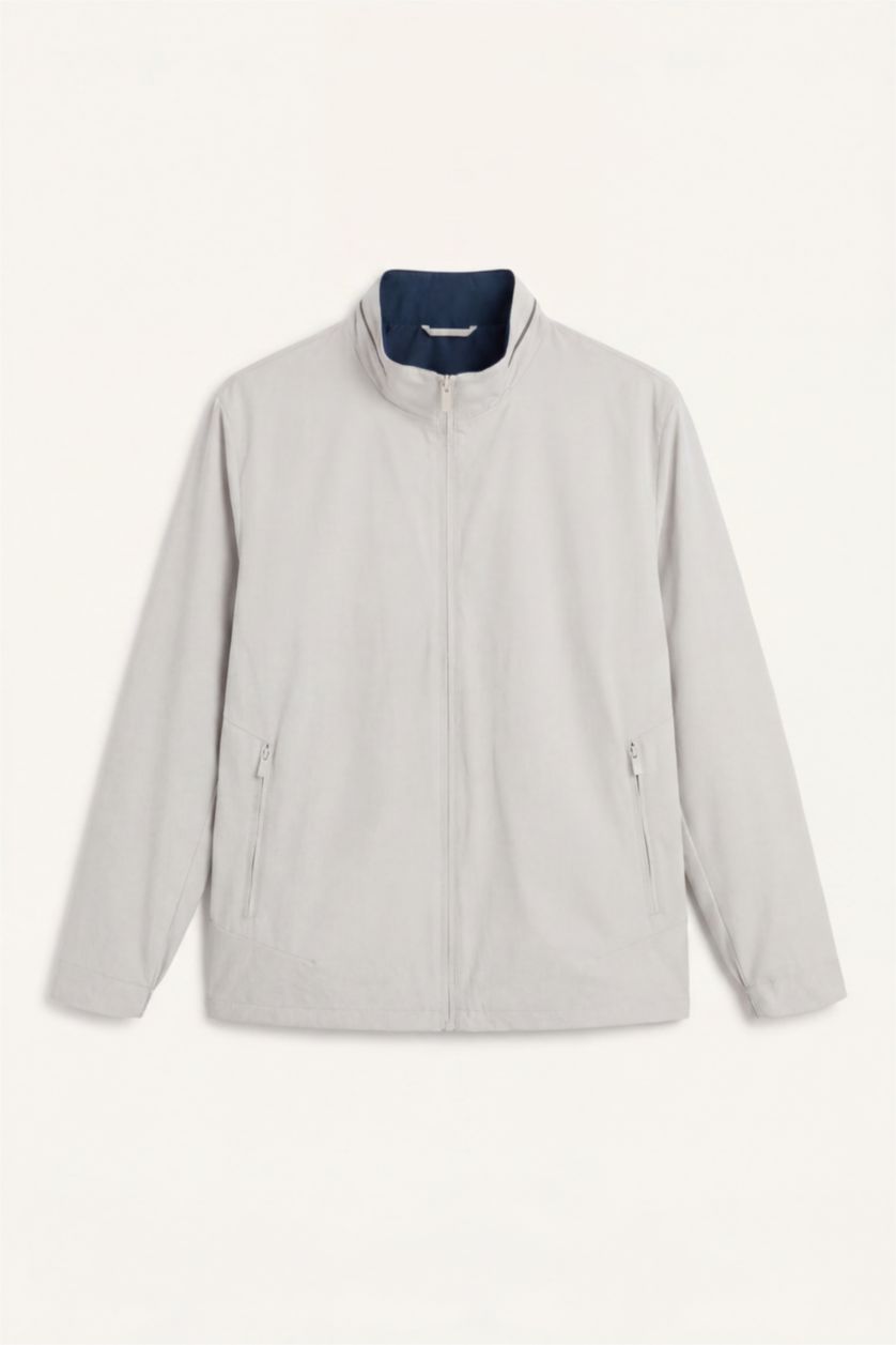 Men Stone Regular Fit Turtle Neck Zip-Up Jacket