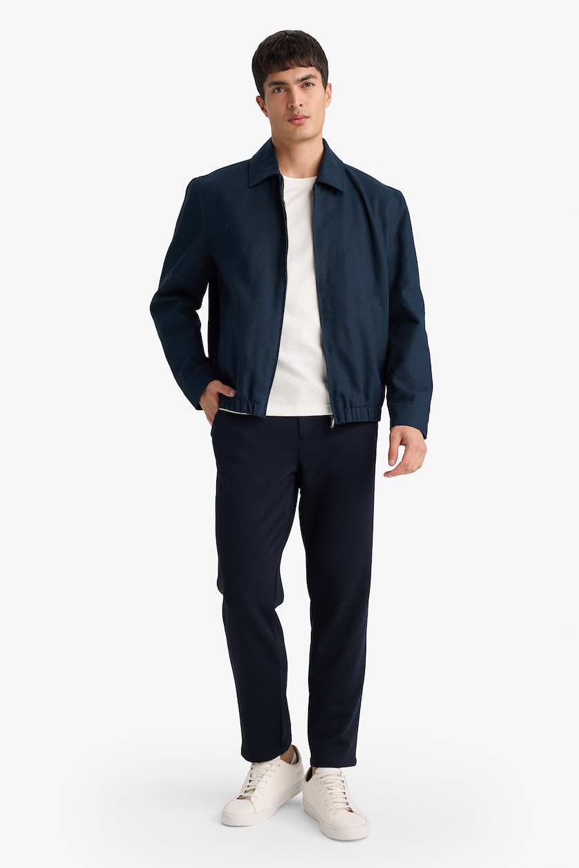 Erkek Lacivert Regular Fit %100 Pamuk Mont