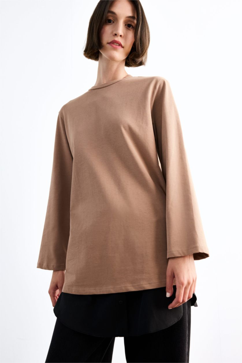 Woman Black Relax Fit Elastic Banded Waist Poplin Hijab Cover Piece