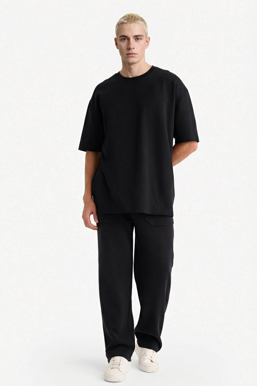 Erkek Siyah Relax Fıt Pantolon