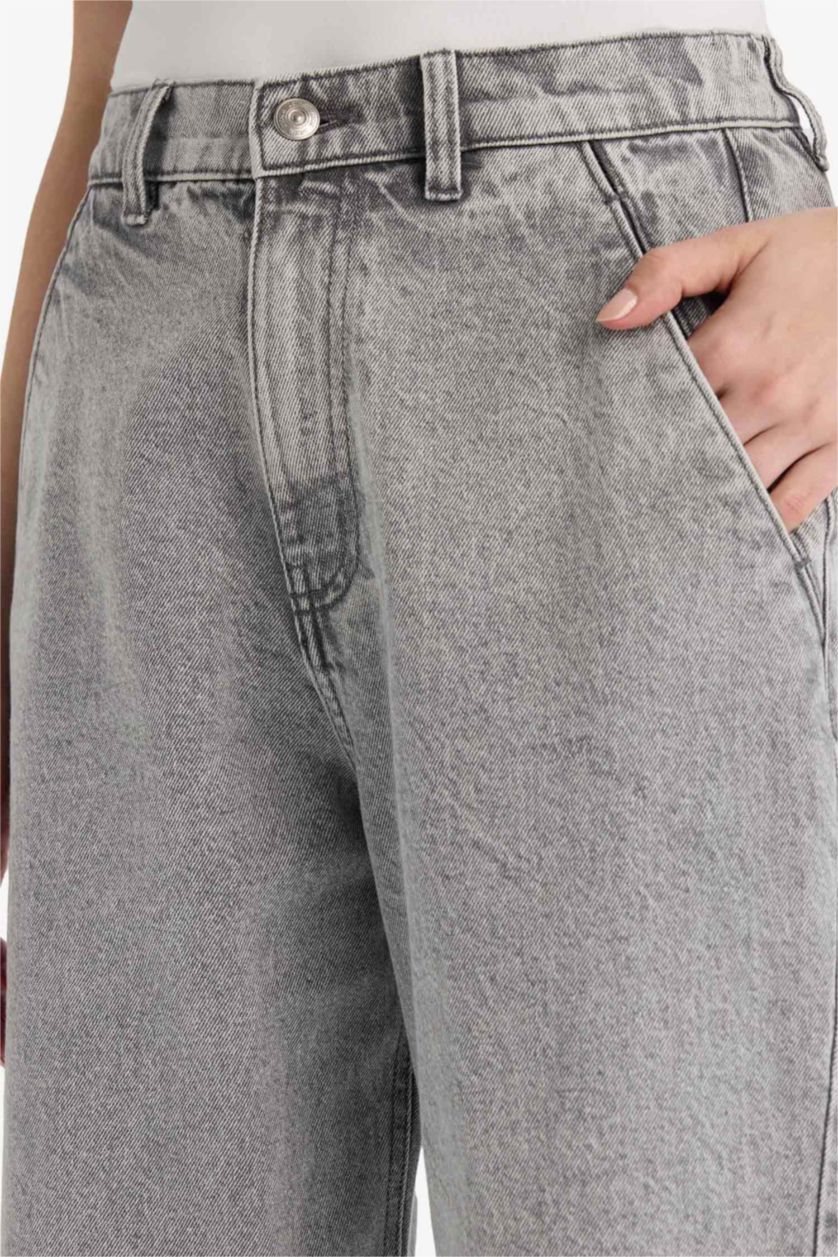 WOMAN Grey Carrot Fit High Waist Jeans