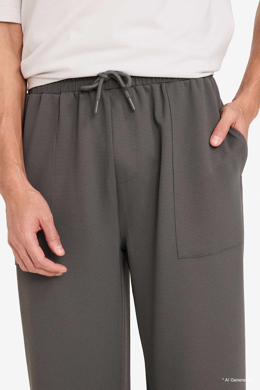 Men Anthracite Wide Leg Trousers