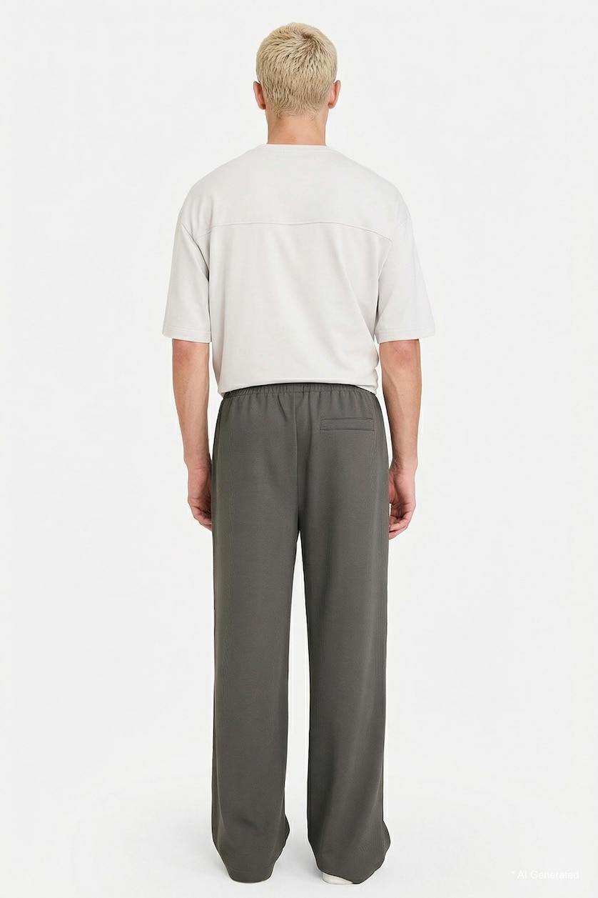 Men Anthracite Wide Leg Trousers