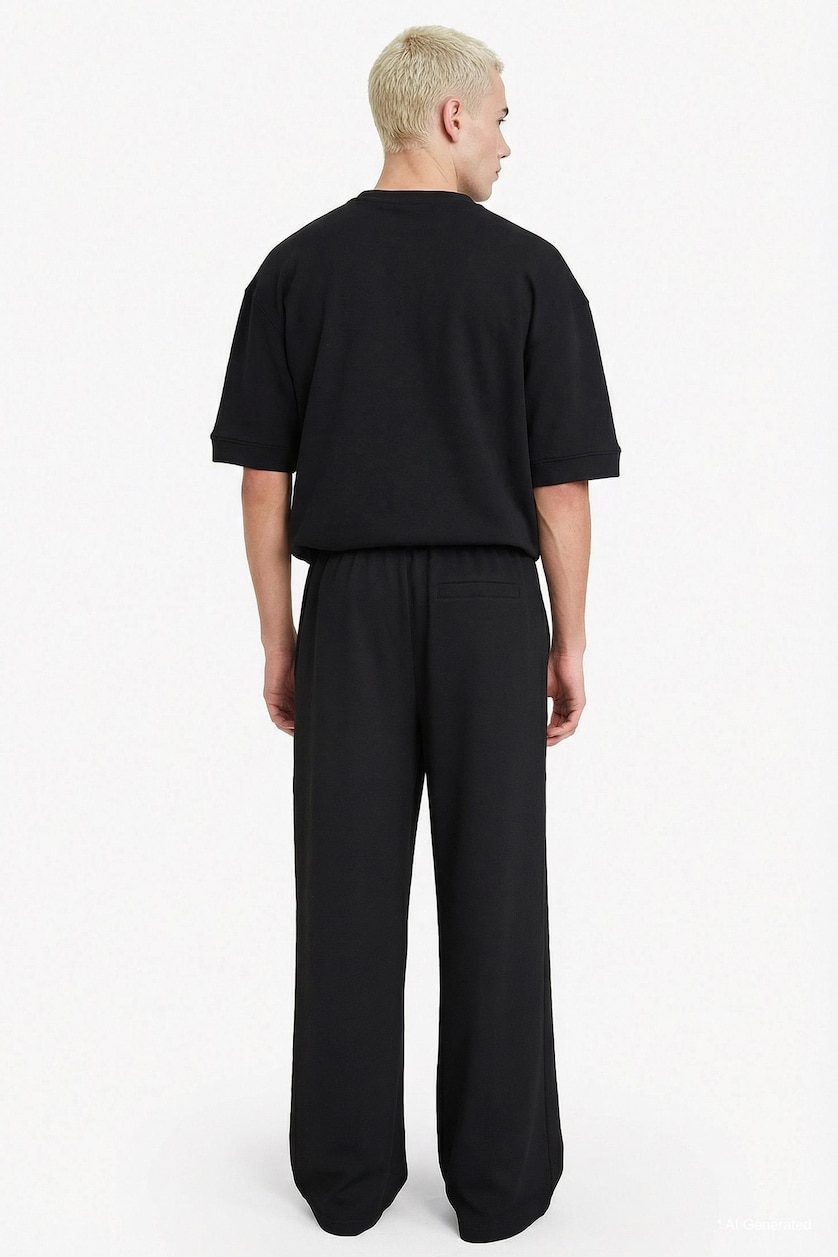 MAN Black Wide Leg Trousers