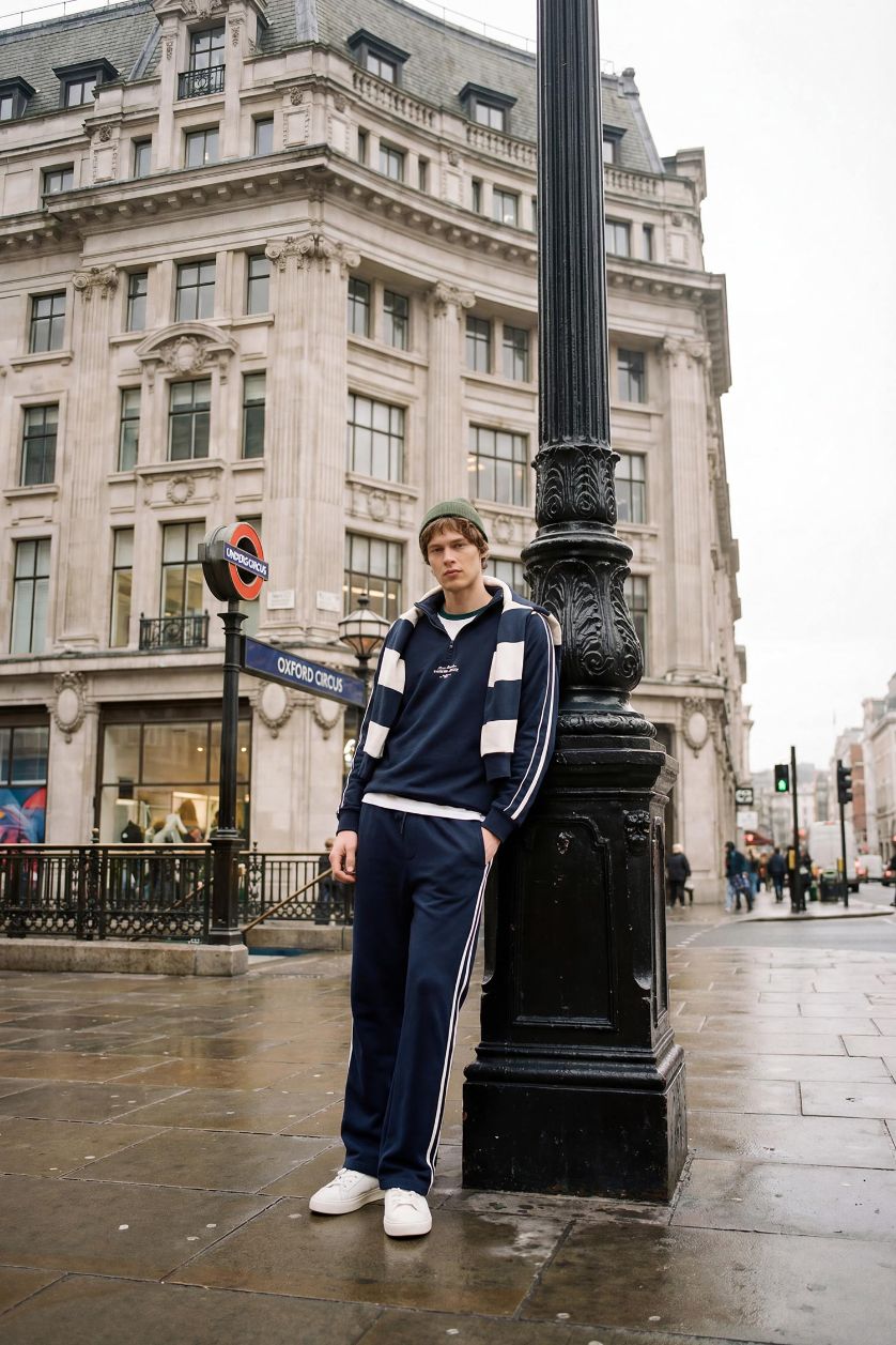 Erkek Lacivert Relax Fıt Pantolon