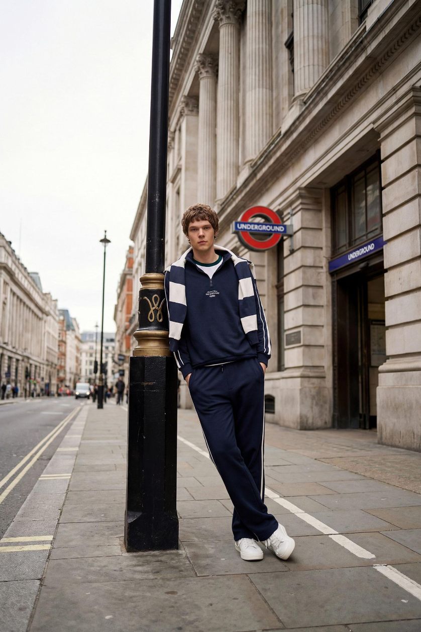 Erkek Lacivert Relax Fıt Pantolon