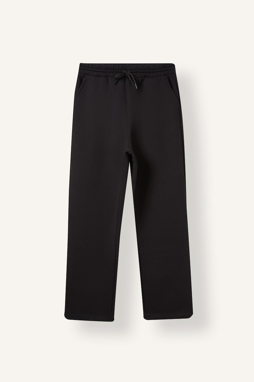 MESHKUJ Black Normal Waist Relax Fit Trousers