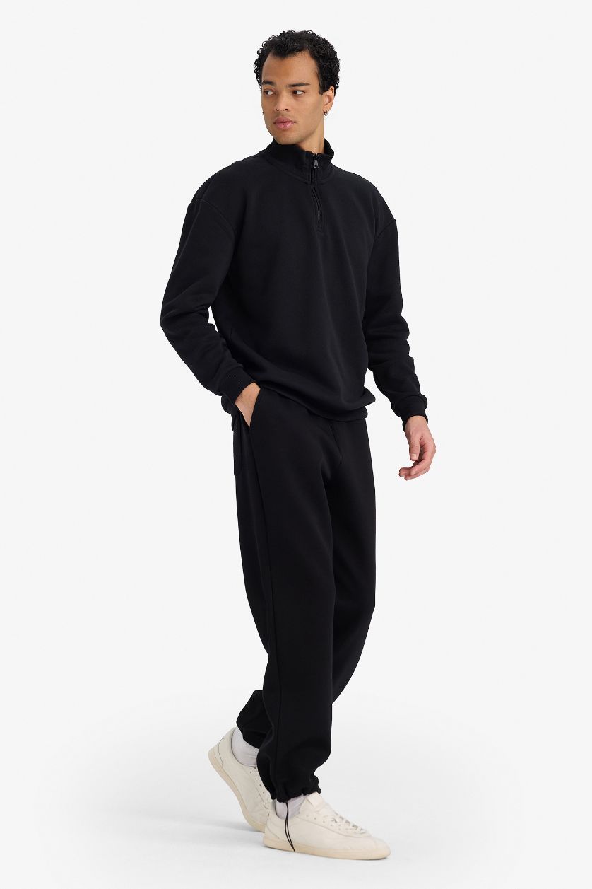 Erkek Siyah Relax Fıt Pantolon