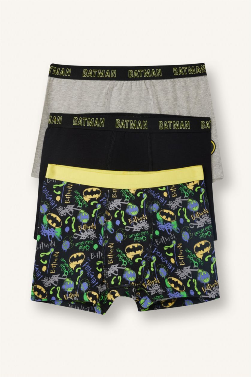 Erkek Çocuk - Genç Erkek Siyah Batman 3'lü Boxer Erkek Çocuk