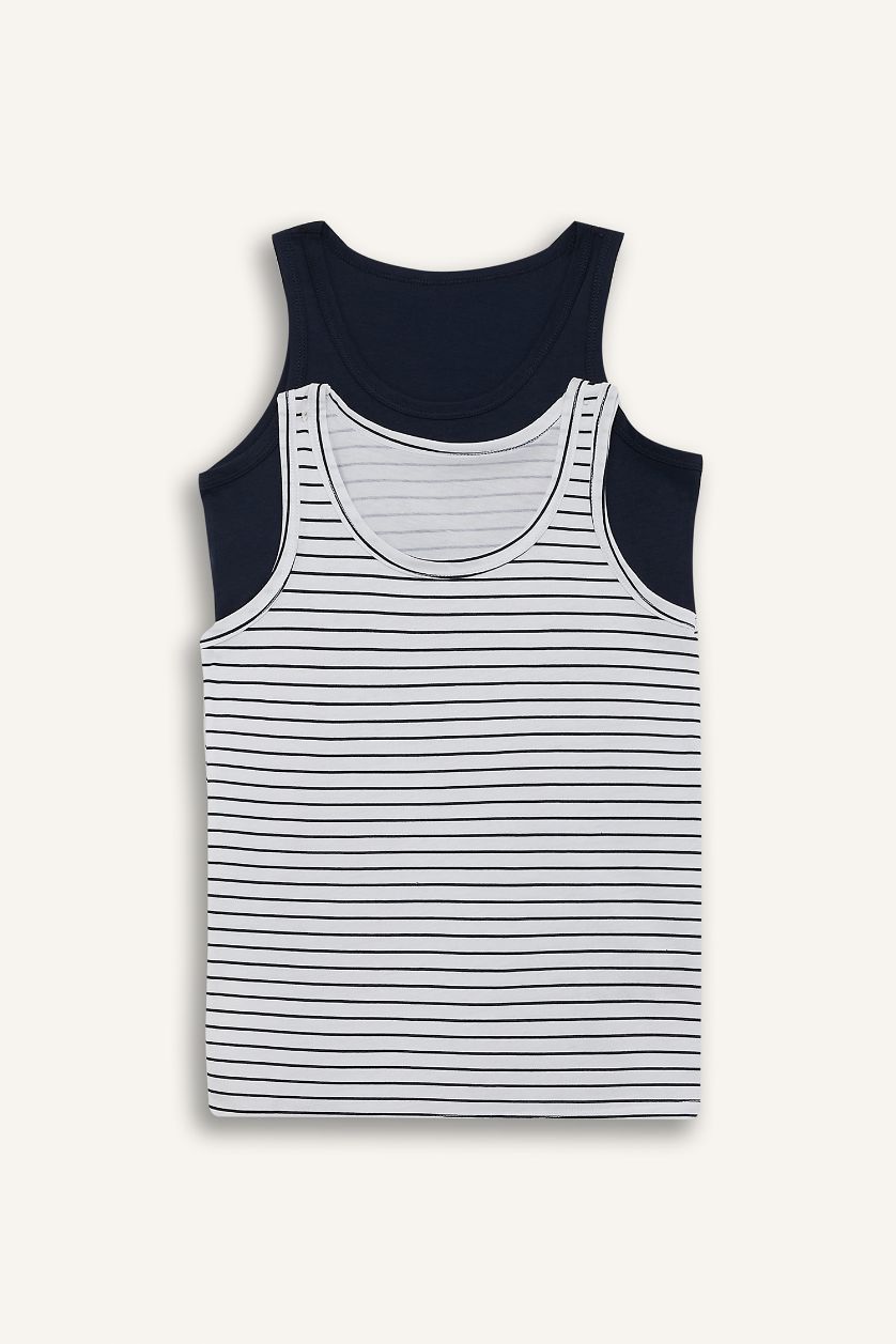 BOYS & TEENS NAVY Boy 2 Piece Undershirt Tank Top