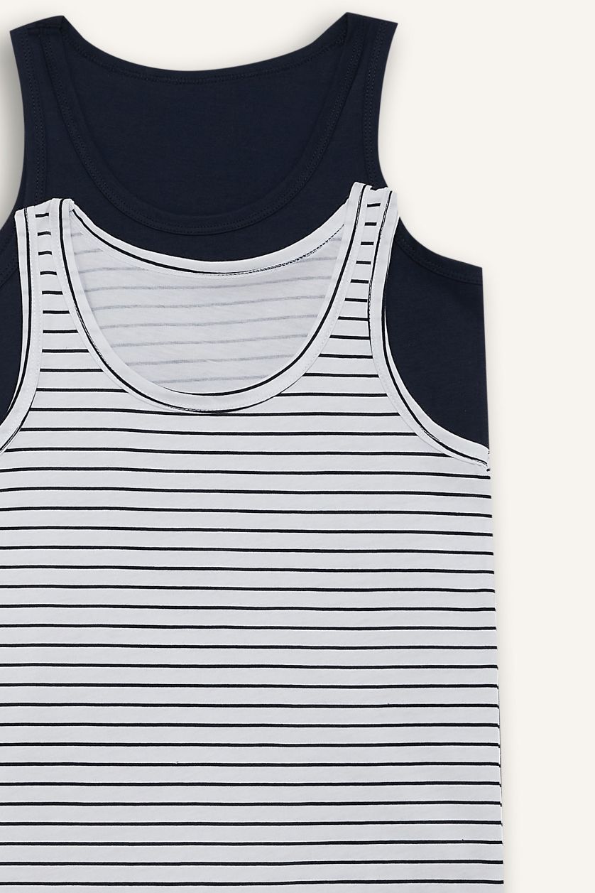 BOYS & TEENS NAVY Boy 2 Piece Undershirt Tank Top
