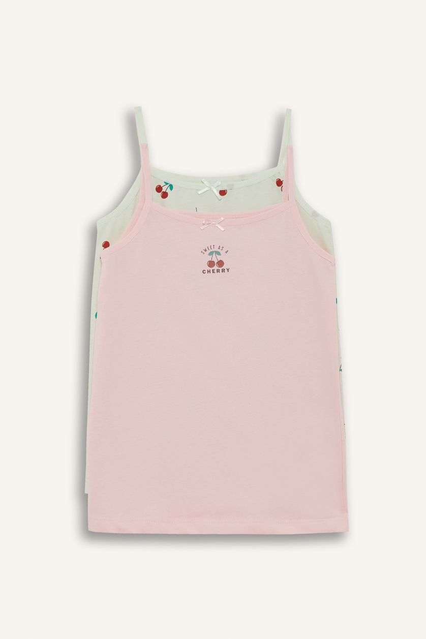 Girls & Teens Light Pink Girl 2 piece Regular Fit Fruit Print Tank Top