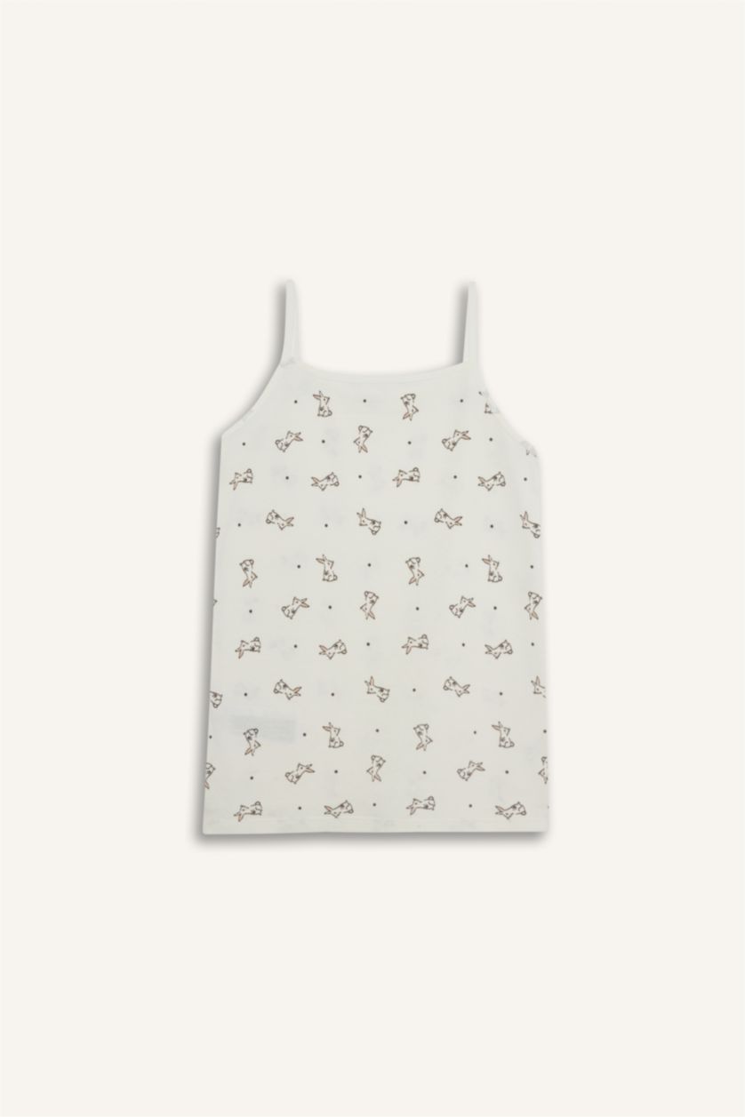 GIRLS & TEENS Light Pink Girl Rabbit Print 2 Piece Undershirt Tank Top