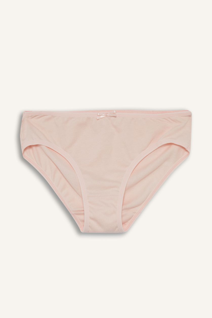 Kız Çocuk - Genç Kız Beyaz %100 Pamuklu Baskılı Ribana 3'lü Slip Külot Kız Çocuk