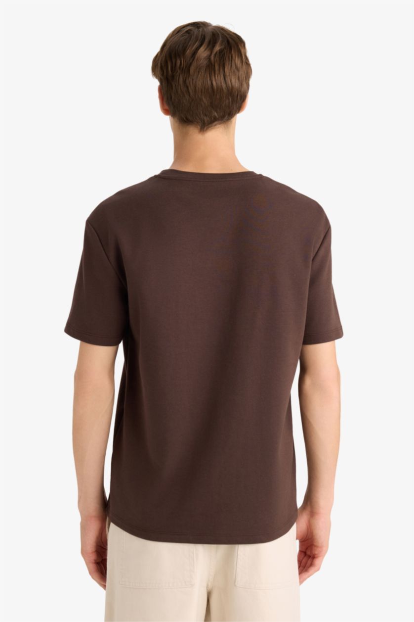 Men Brown Boxy Fit Short Sleeve T-Shirt