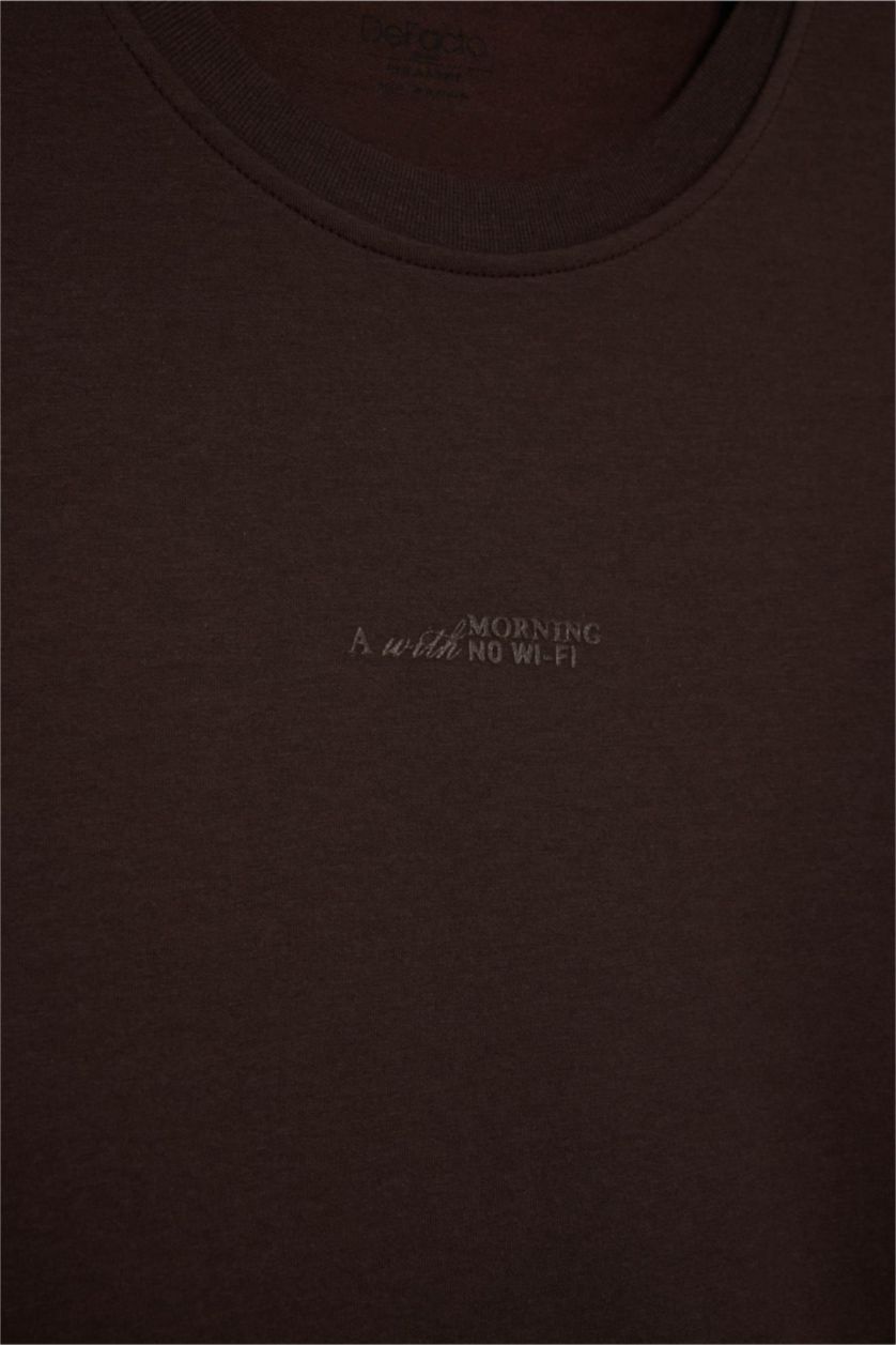 Men Brown Boxy Fit Short Sleeve T-Shirt